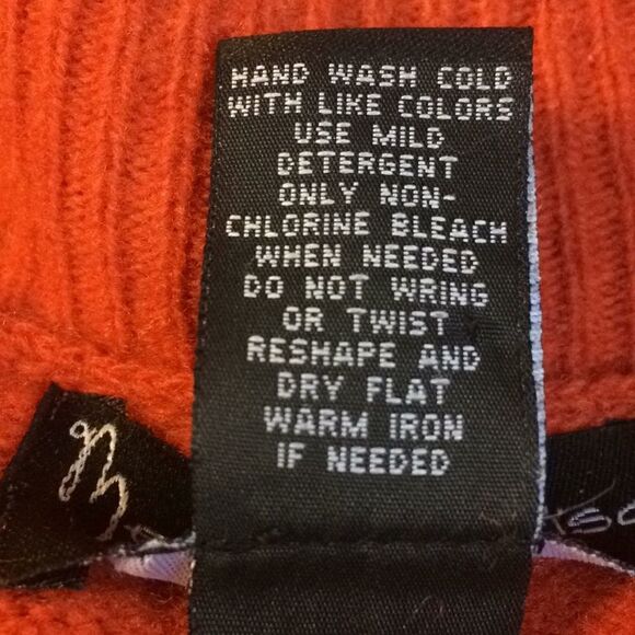 Mercer & Madison Orange Pompoms 100% Lambs Wool Cardigan Zip up Sweater - Picture 14 of 14